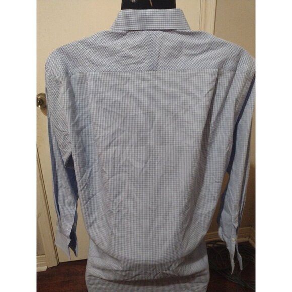 Men's Joseph Abboud No Wrinkles Tailored Fit 16.5-33 (Large L) Blue Dress Shirt - Picture 6 of 10